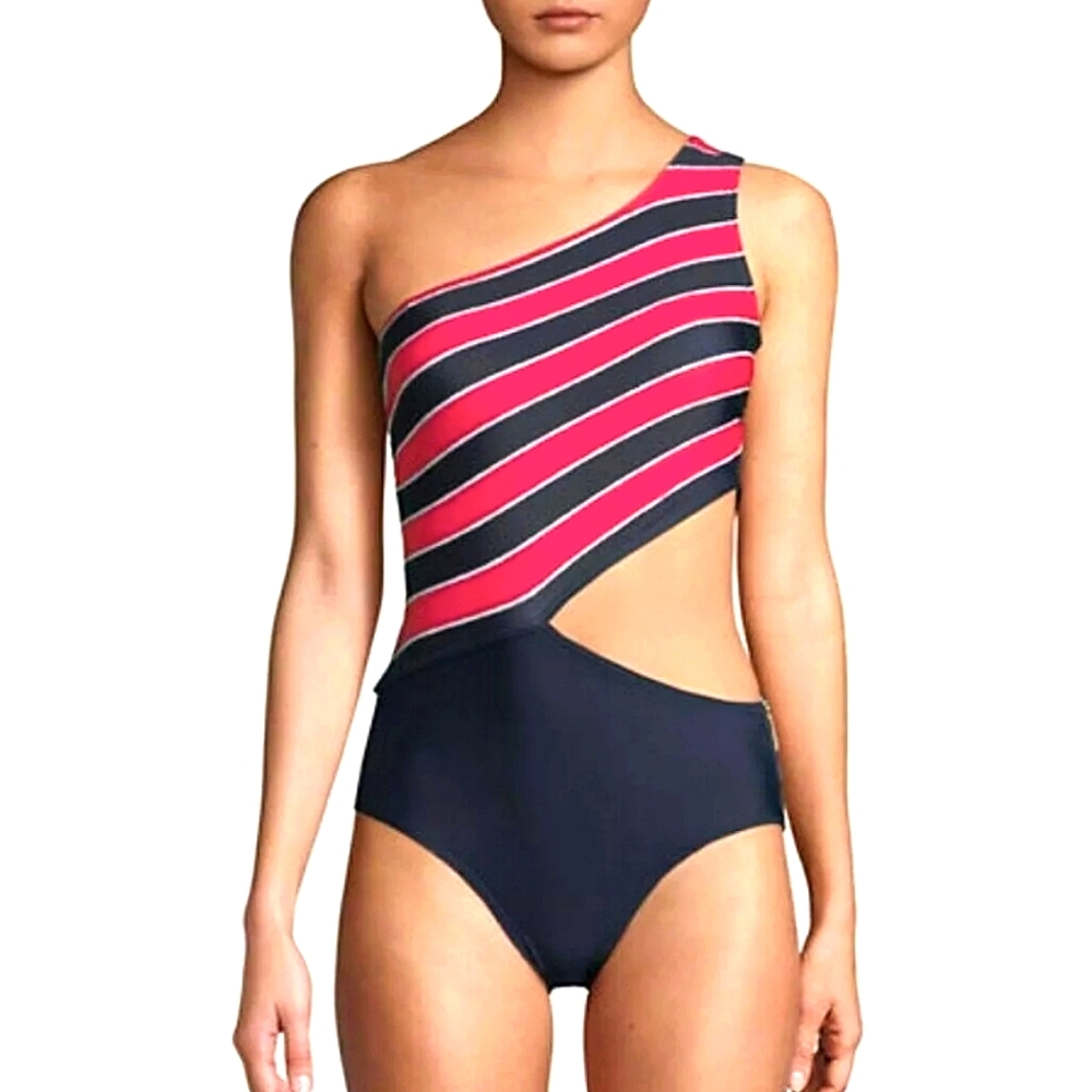 *HP* NWOT Michael Kors Red/Navy Cutout Swimsuit - Picture 3 of 5